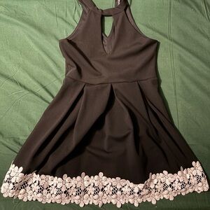 Boohoo Black Halter Dress